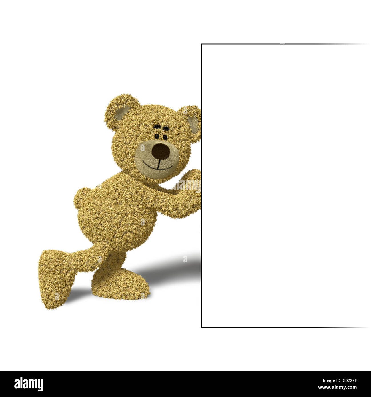 NHI Bär treibt eine Plakatwand Stockfoto