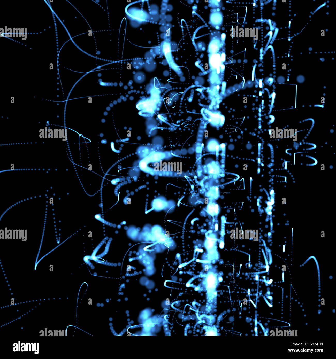 blaue abstrakte Neon punktiert technologischen Hintergrund Stockfoto