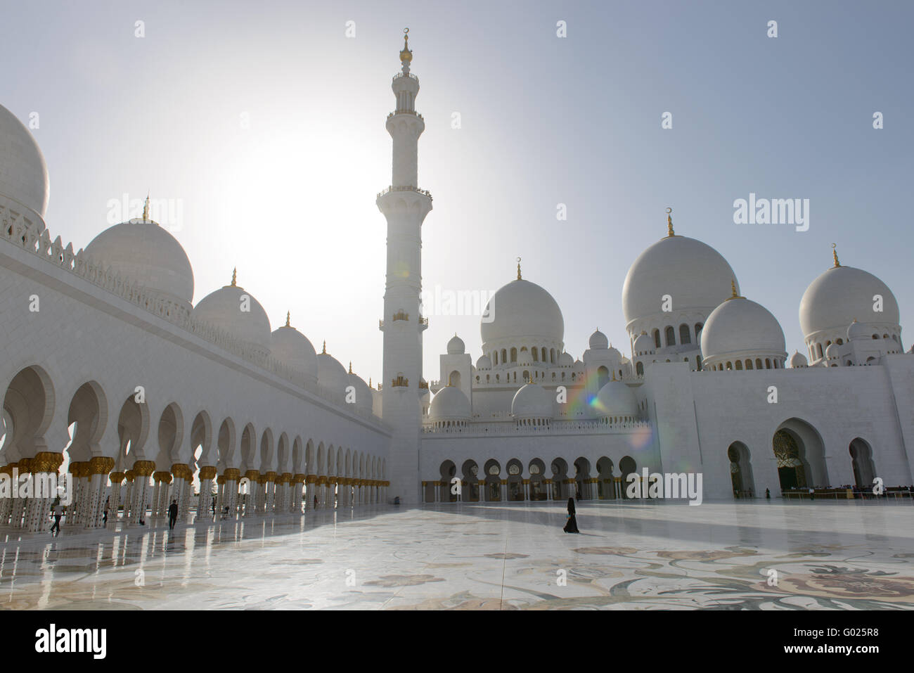 Abu Dhabi, Vereinigte Arabische Emirate, Sheikh Zayed Grand Mosque. Stockfoto