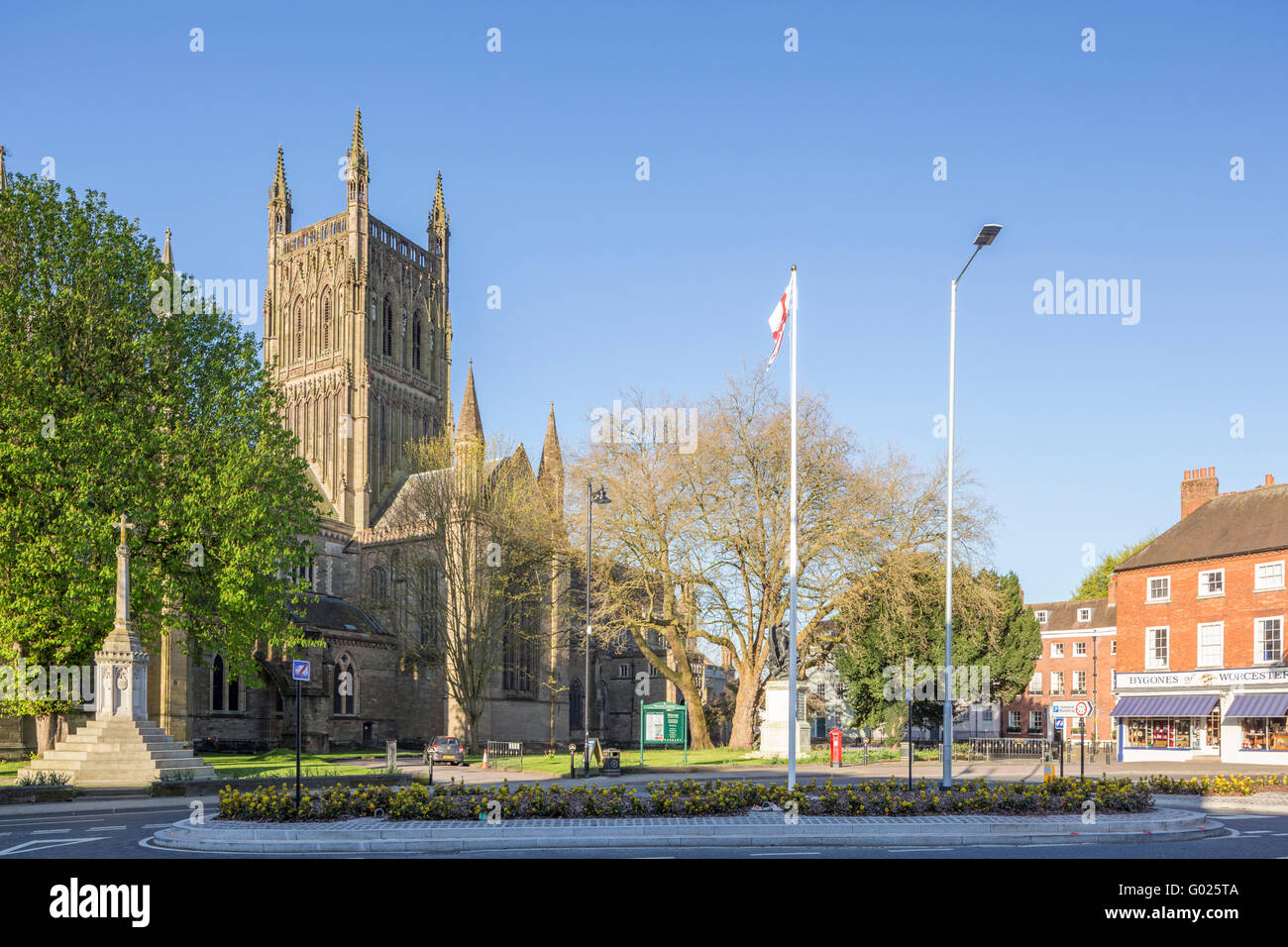 Georgianische Architektur im College Yard von Worcester Cathedral, Worcester, Worcstershire, England, UK Stockfoto