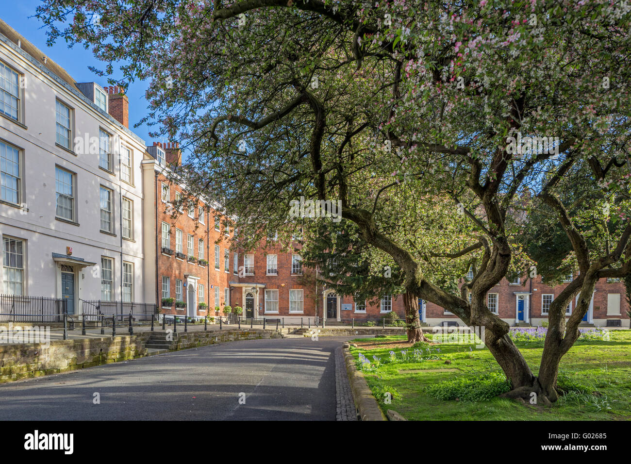 Georgianische Architektur im College Yard von Worcester Cathedral, Worcester, Worcstershire, England, UK Stockfoto