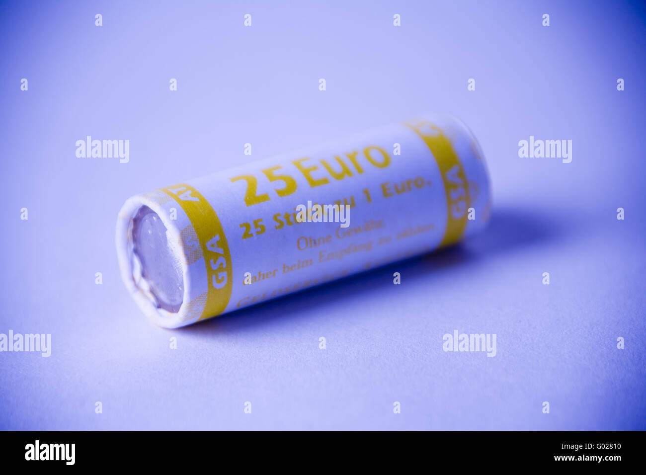 verpackte Euro-Münzen Stockfoto