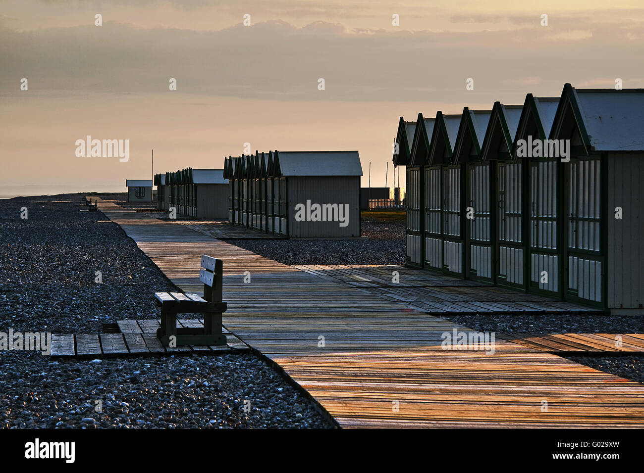 Promenade in der Morgensonne, Picardie, Frankreich Stockfoto