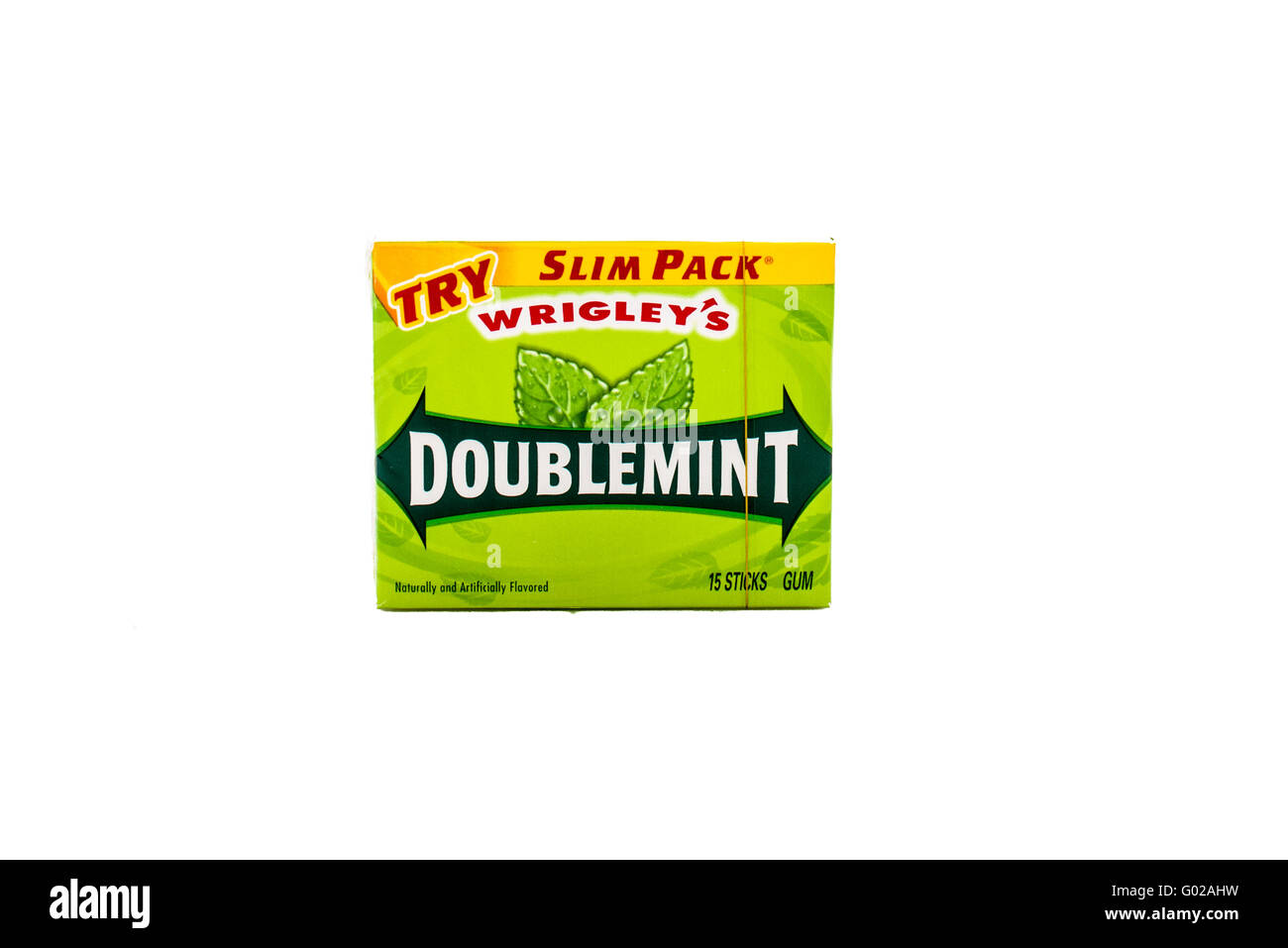 Winneconne, Wisconsin - 7. Februar 2015: Pack Wrigleys Doublemint Kaugummi in einem slim-Pack. Stockfoto