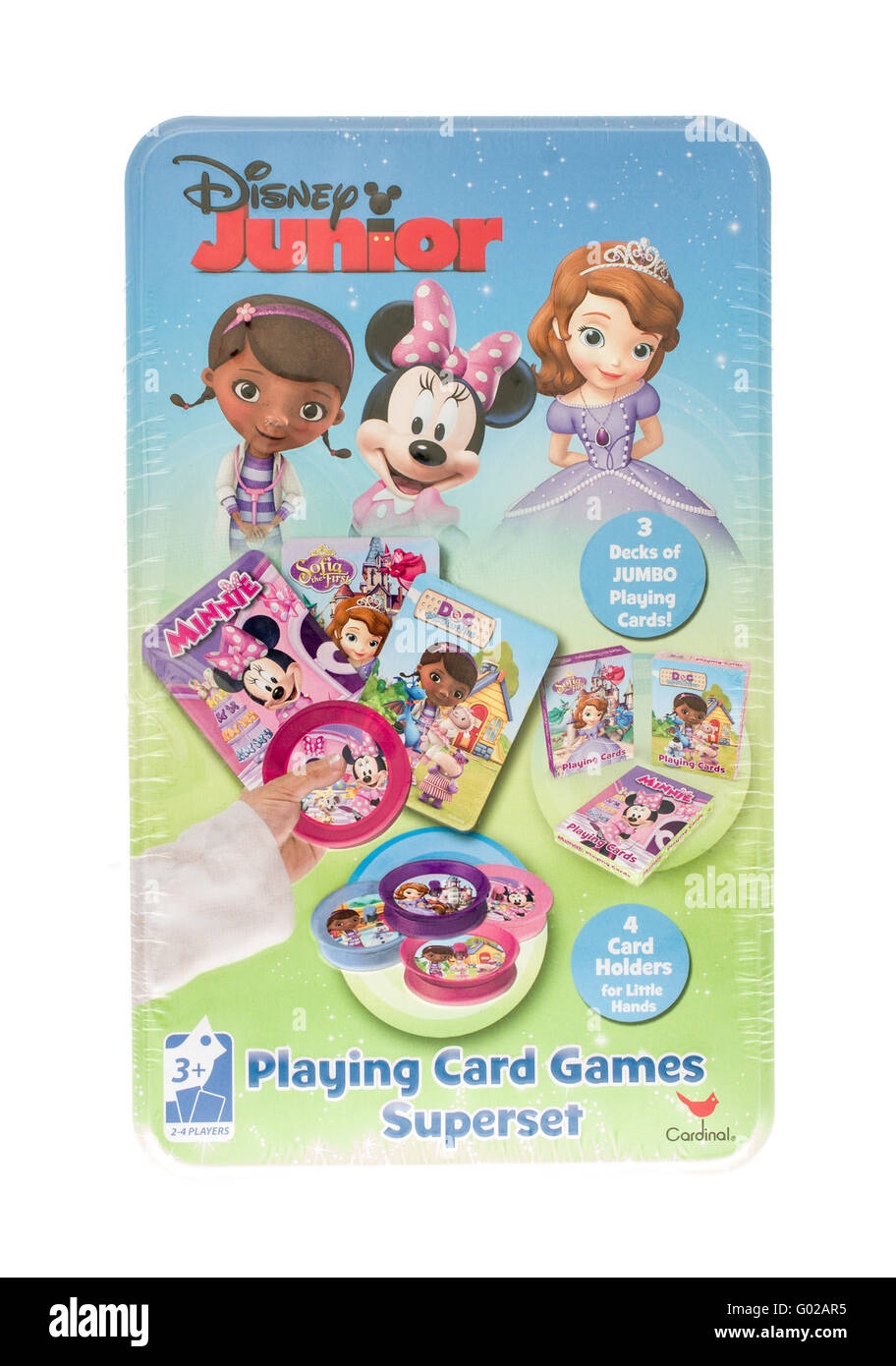 Winneconne, Wisconsin - 10. November 2015: Paket von Disney Junior Spielkarte Spiel Obermenge. Stockfoto