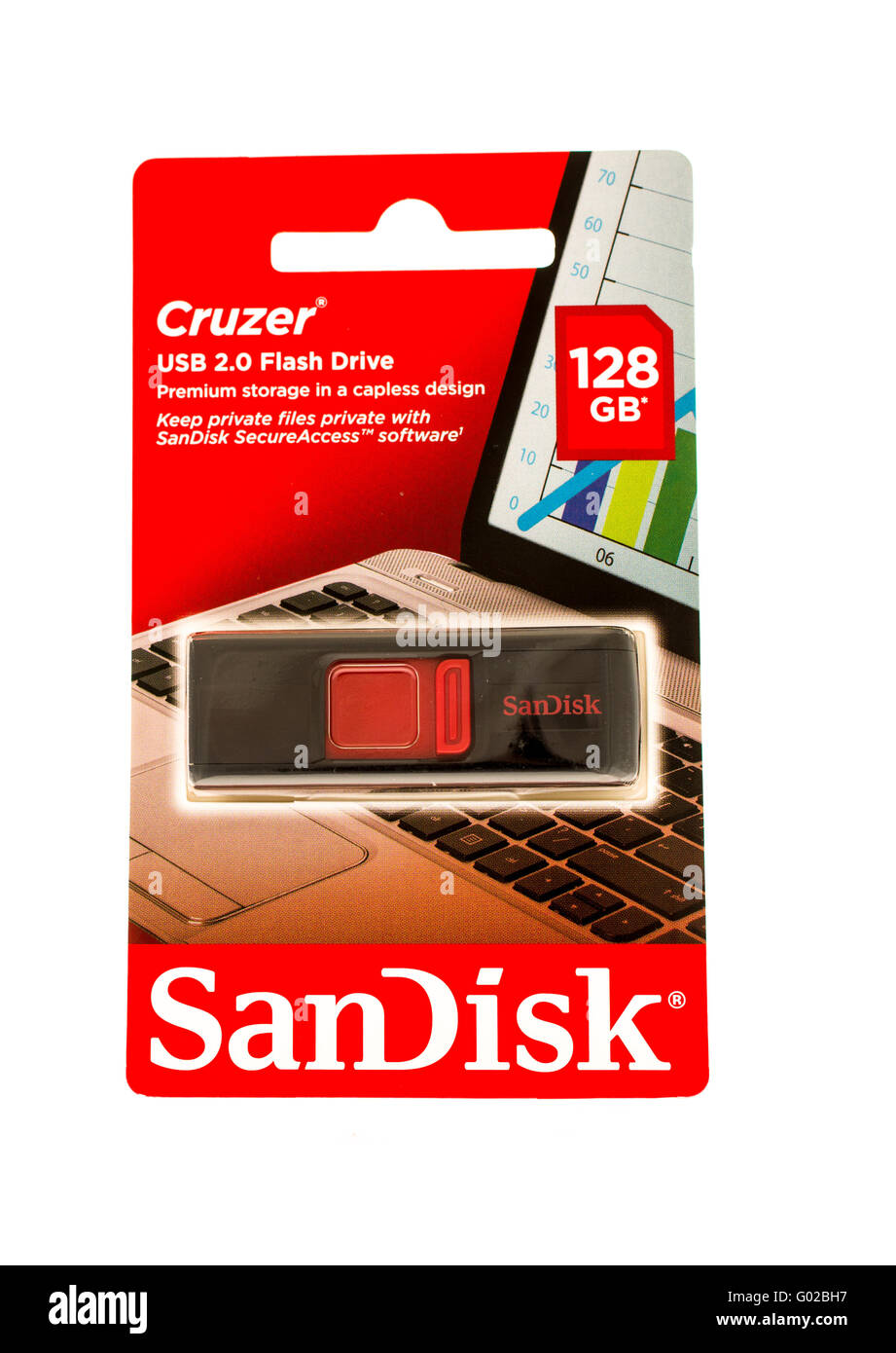 Winneconni, WI - 10. Juni 2015: Paket von Sandisk USB-Stick Stockfoto