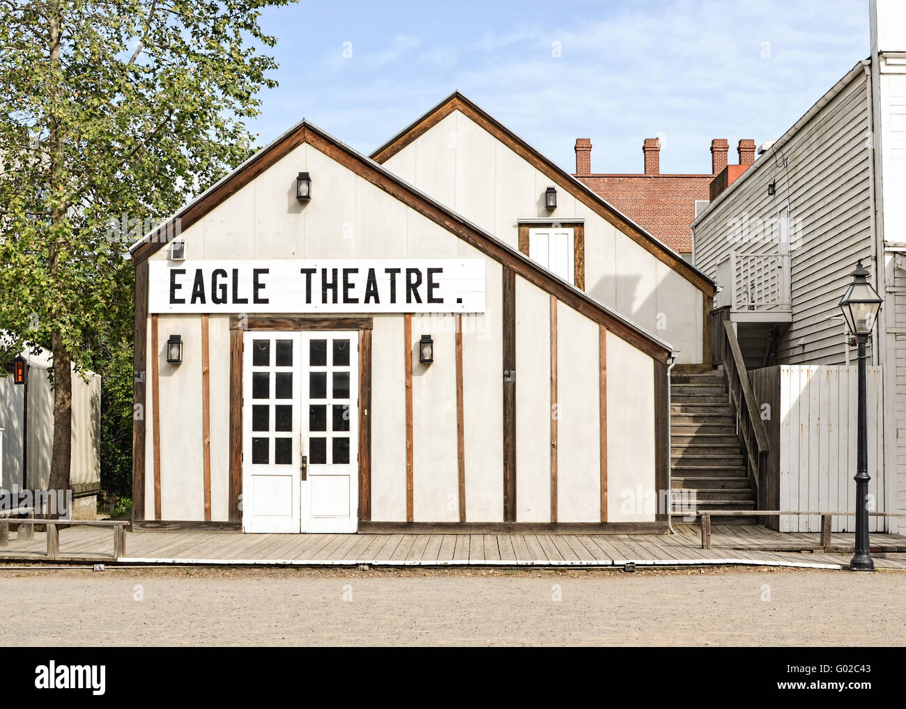 Vorderansicht des Eagle-Theater an der Front Street, Old Town Sacramento, Kalifornien, USA Stockfoto