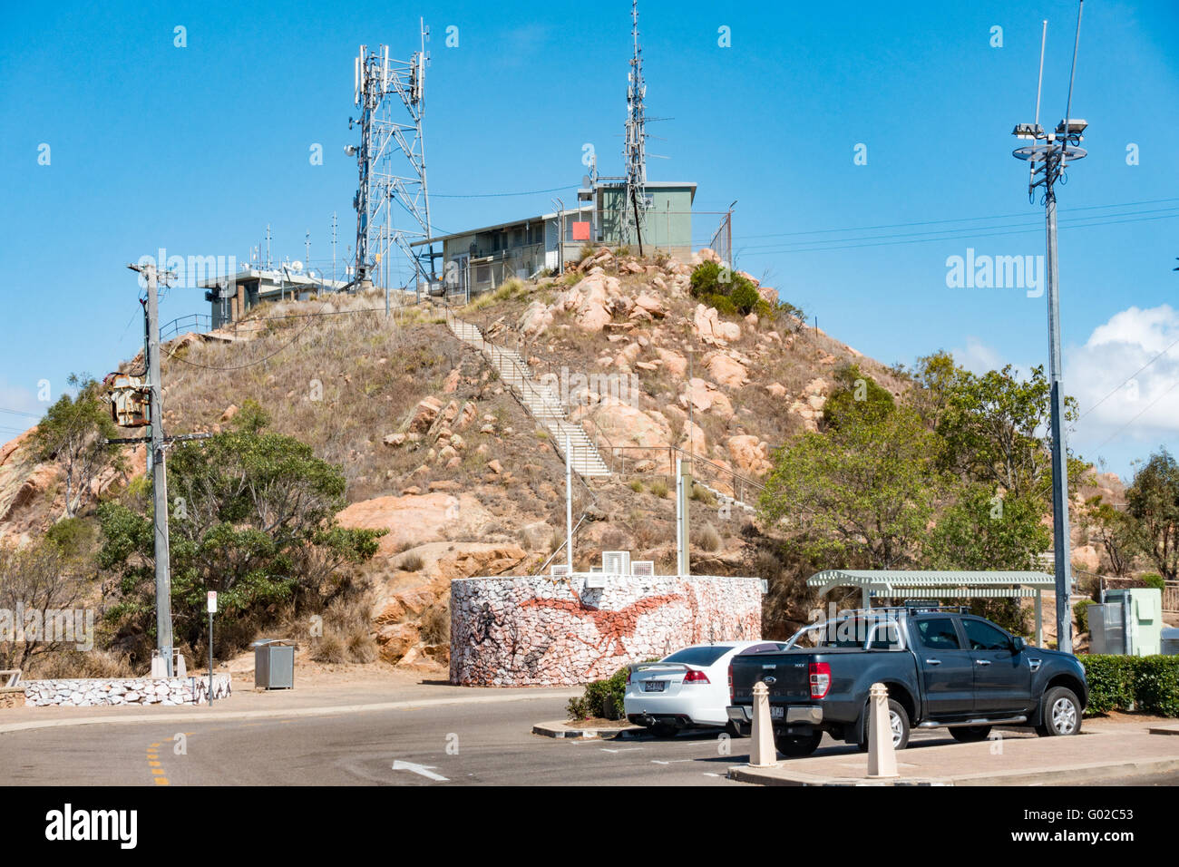 Telekommunikation-Türme bei Mt-Stuart, Townsville Stockfoto