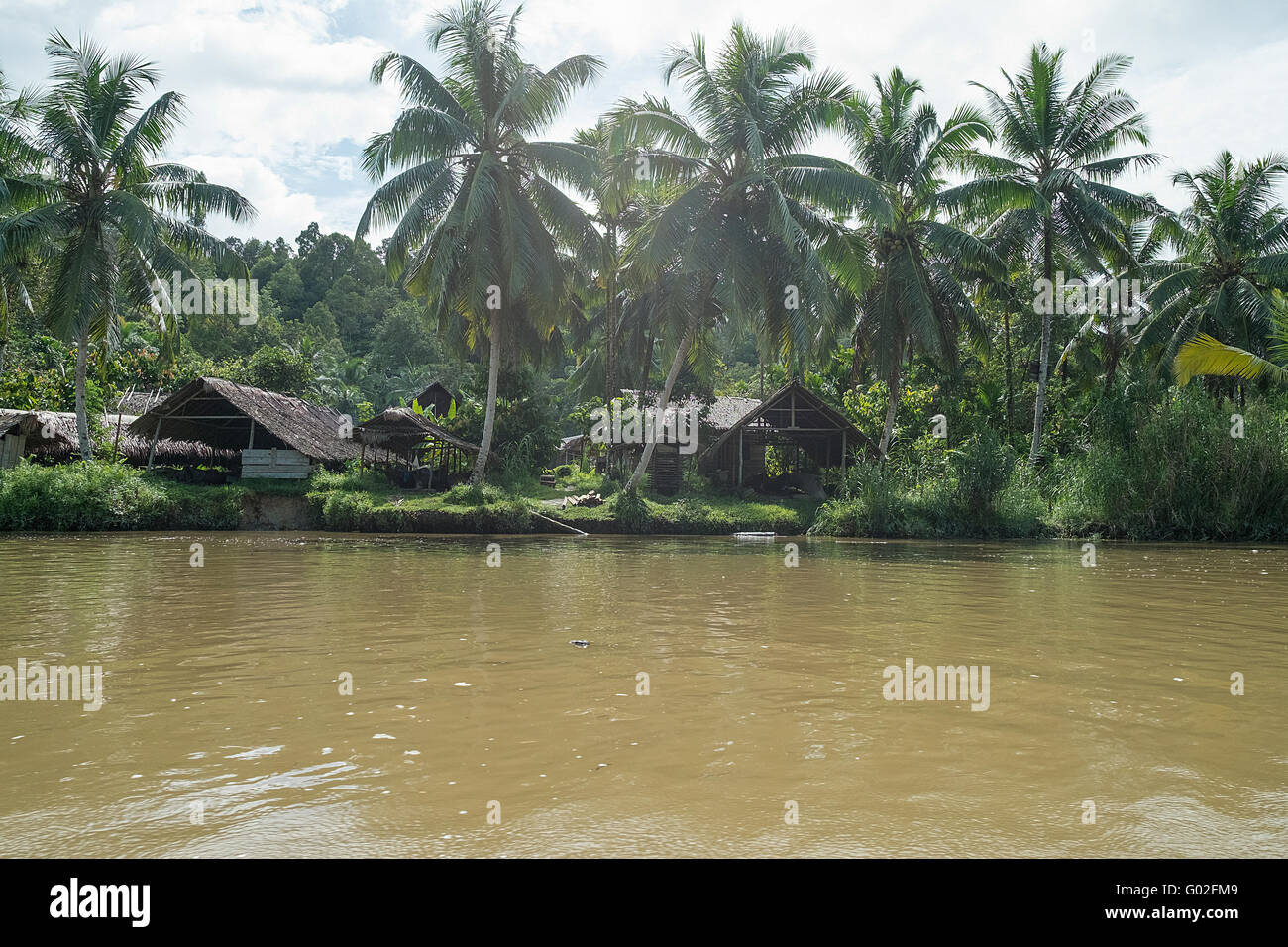 Das Dorf und das Haus des Mentawai-Stammes. Stockfoto