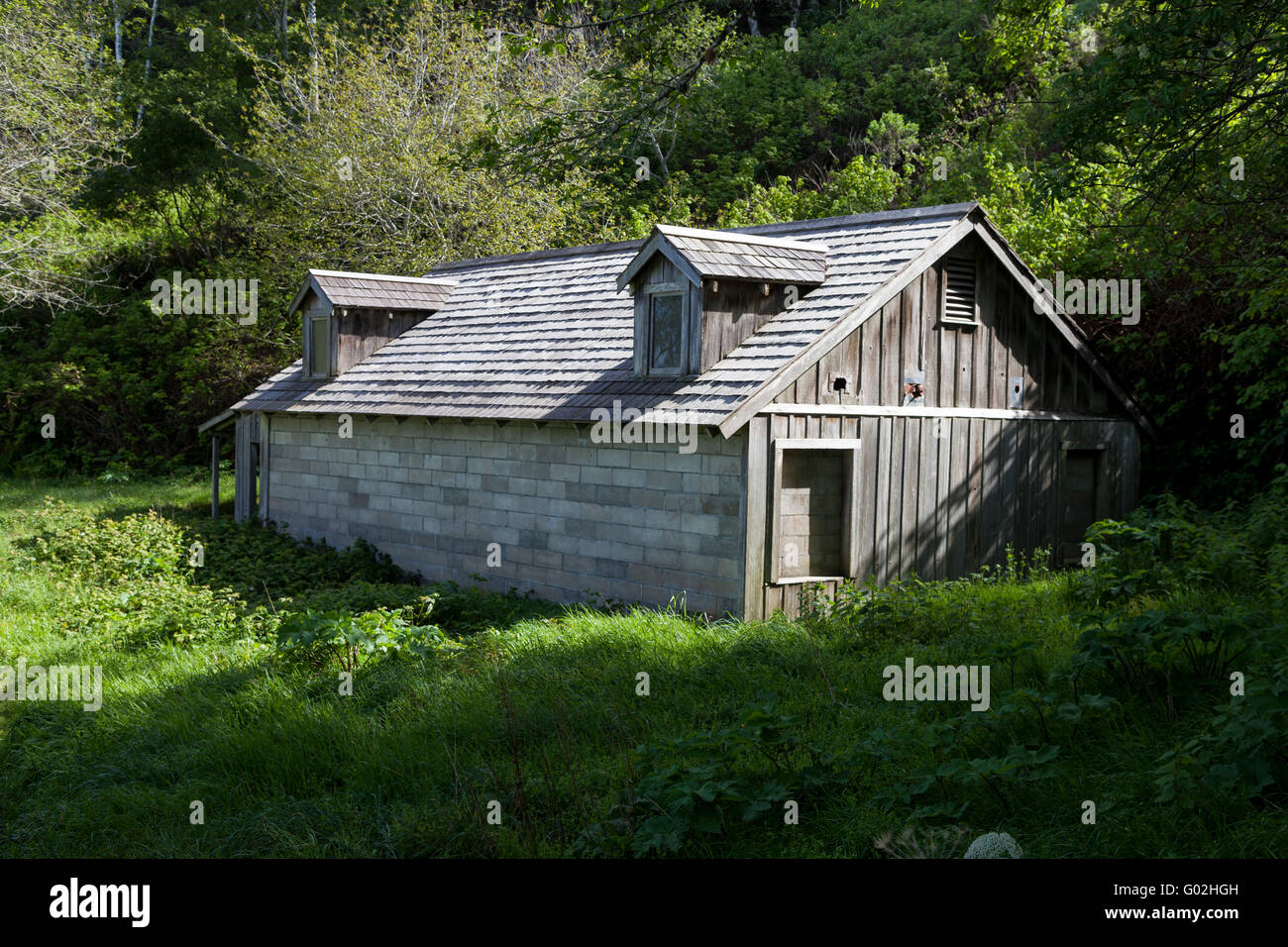 ZWEITEN Weltkriegs Radar Staion B71 steht immer noch entlang der kalifornischen Küste im Redwood National Park. Stockfoto