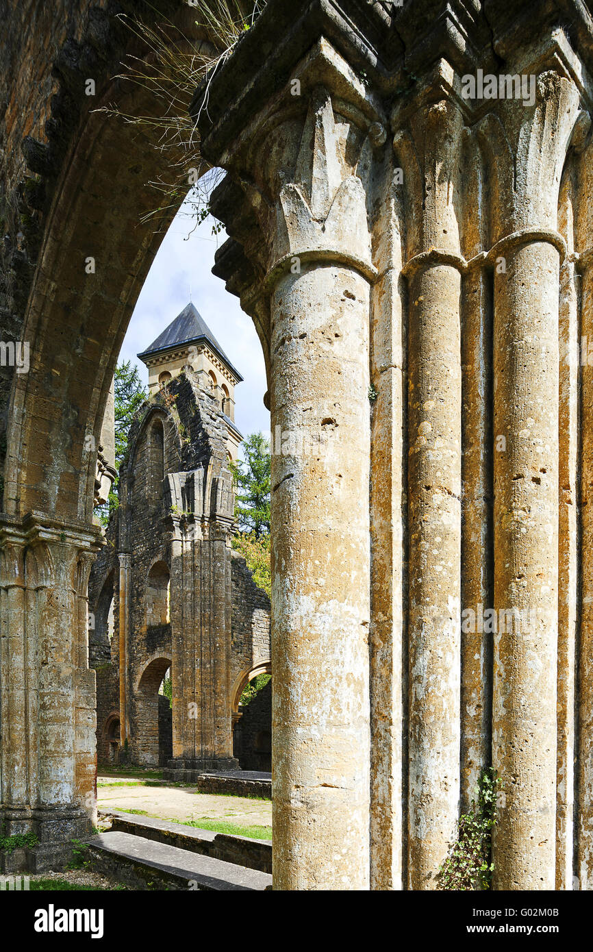 Alte und neue Abtei Orval, Ardennen, Wallonien, Belgien Stockfoto