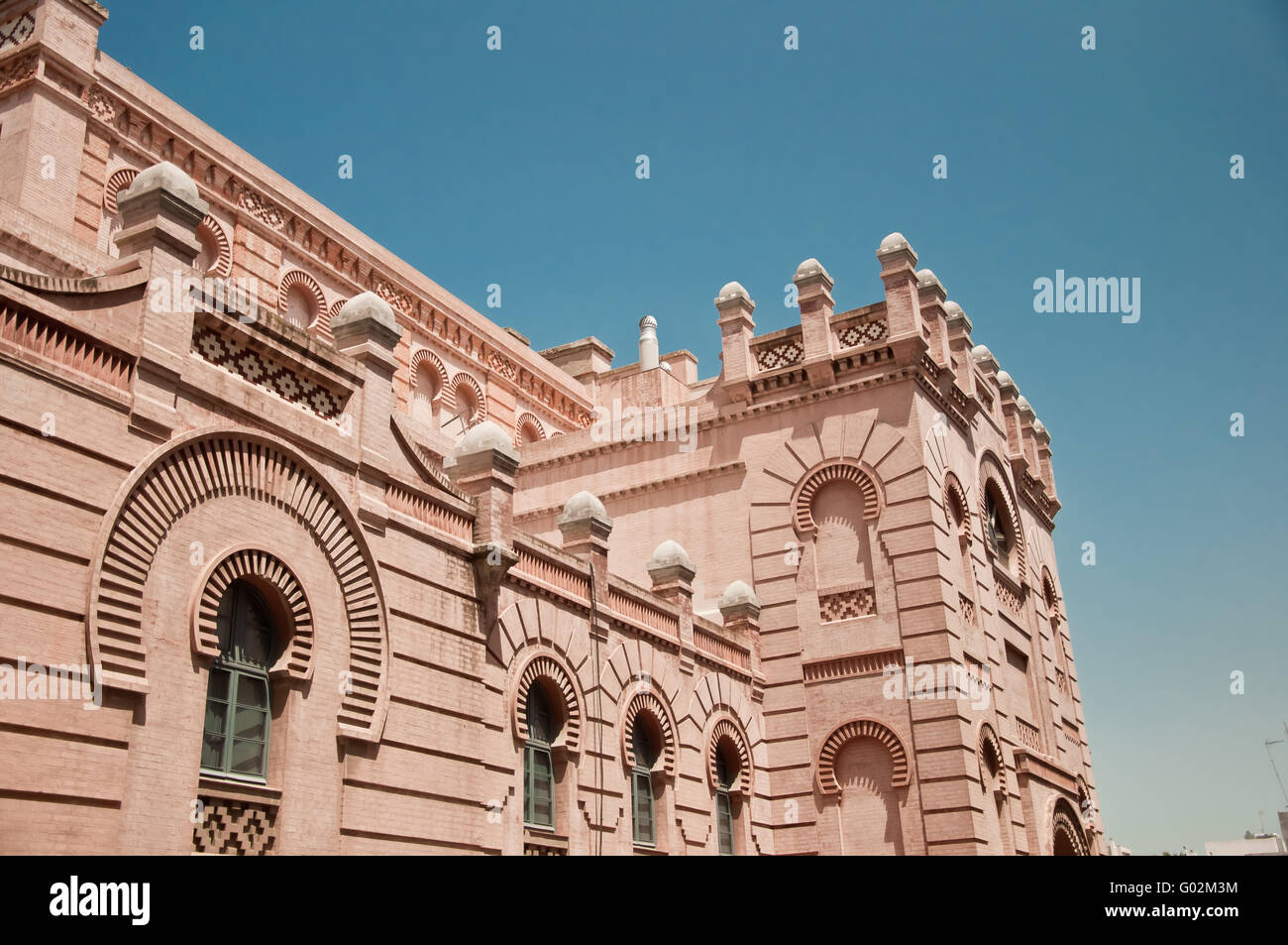 Großes Theater Falla von Cádiz, hintere Fassade Stockfoto