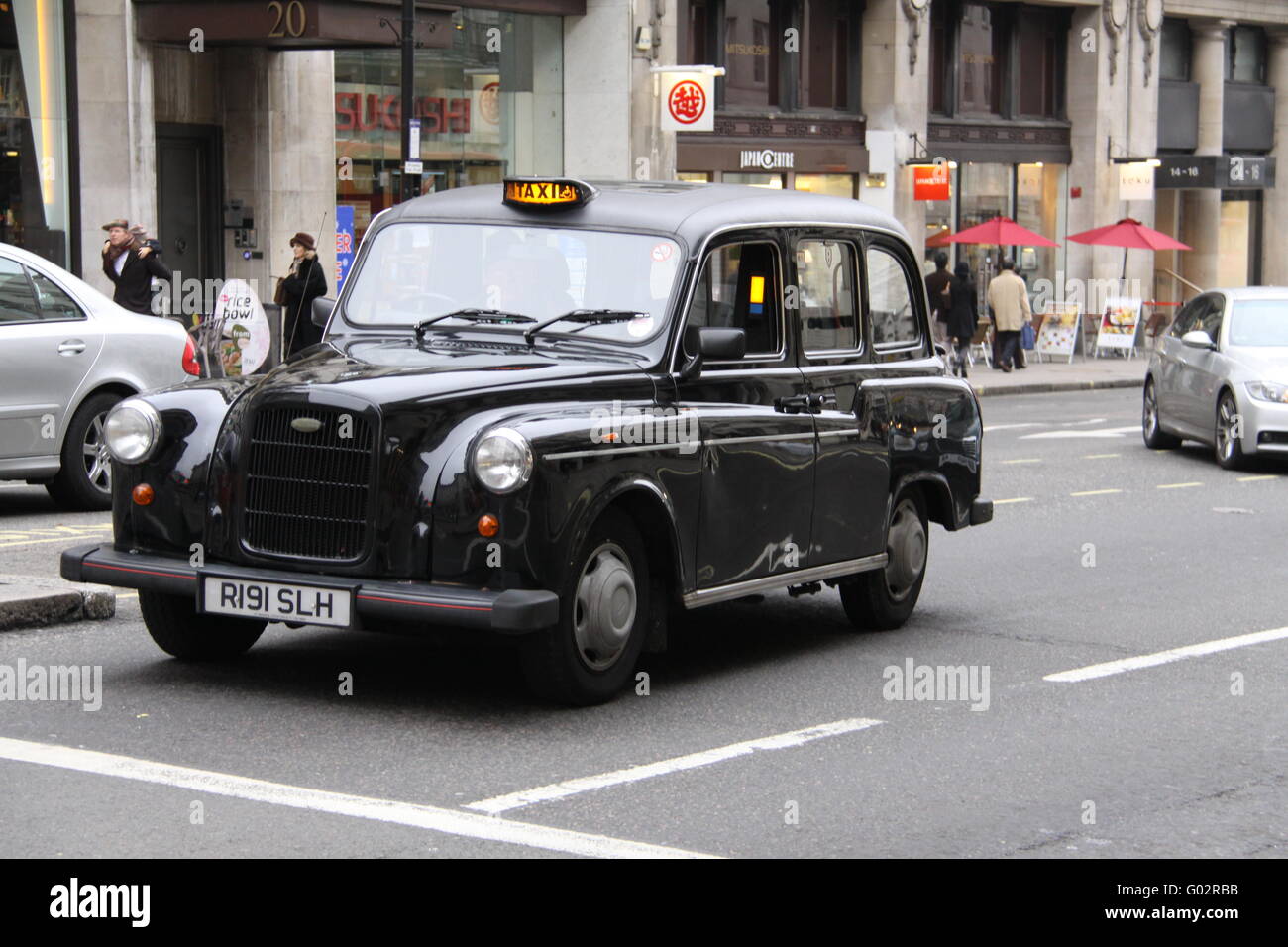 London Taxi Stockfoto