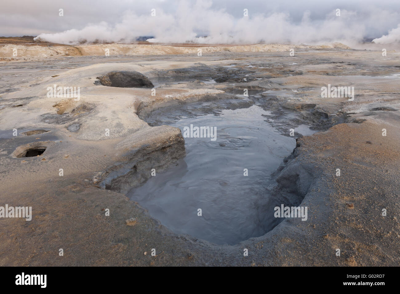 Island, Mudpot bei Hverarönd Stockfoto