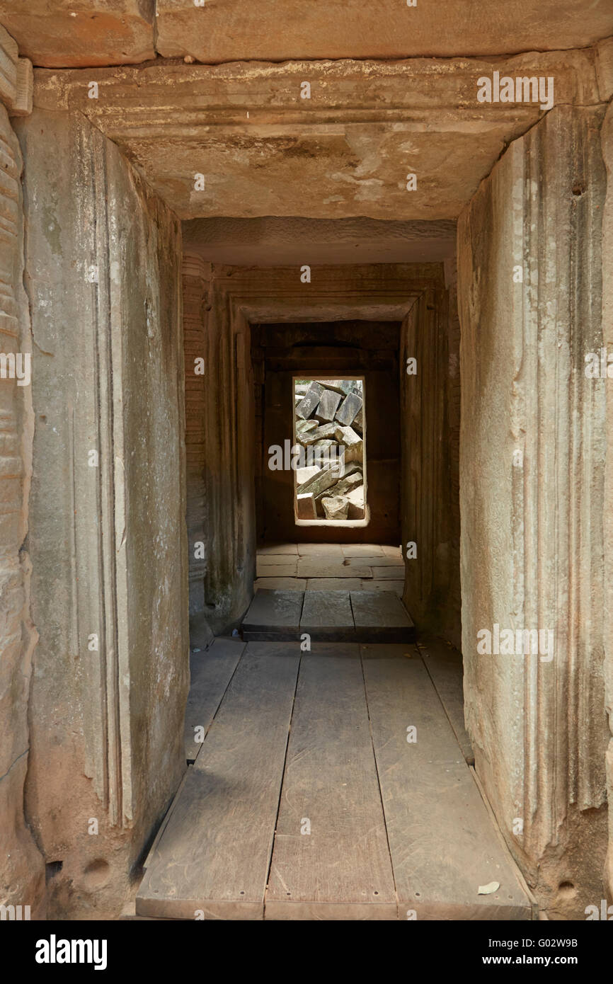 Ta Prohm Tempelruinen (12. Jahrhundert), UNESCO-Welterbe Angkor, Siem Reap, Kambodscha Stockfoto
