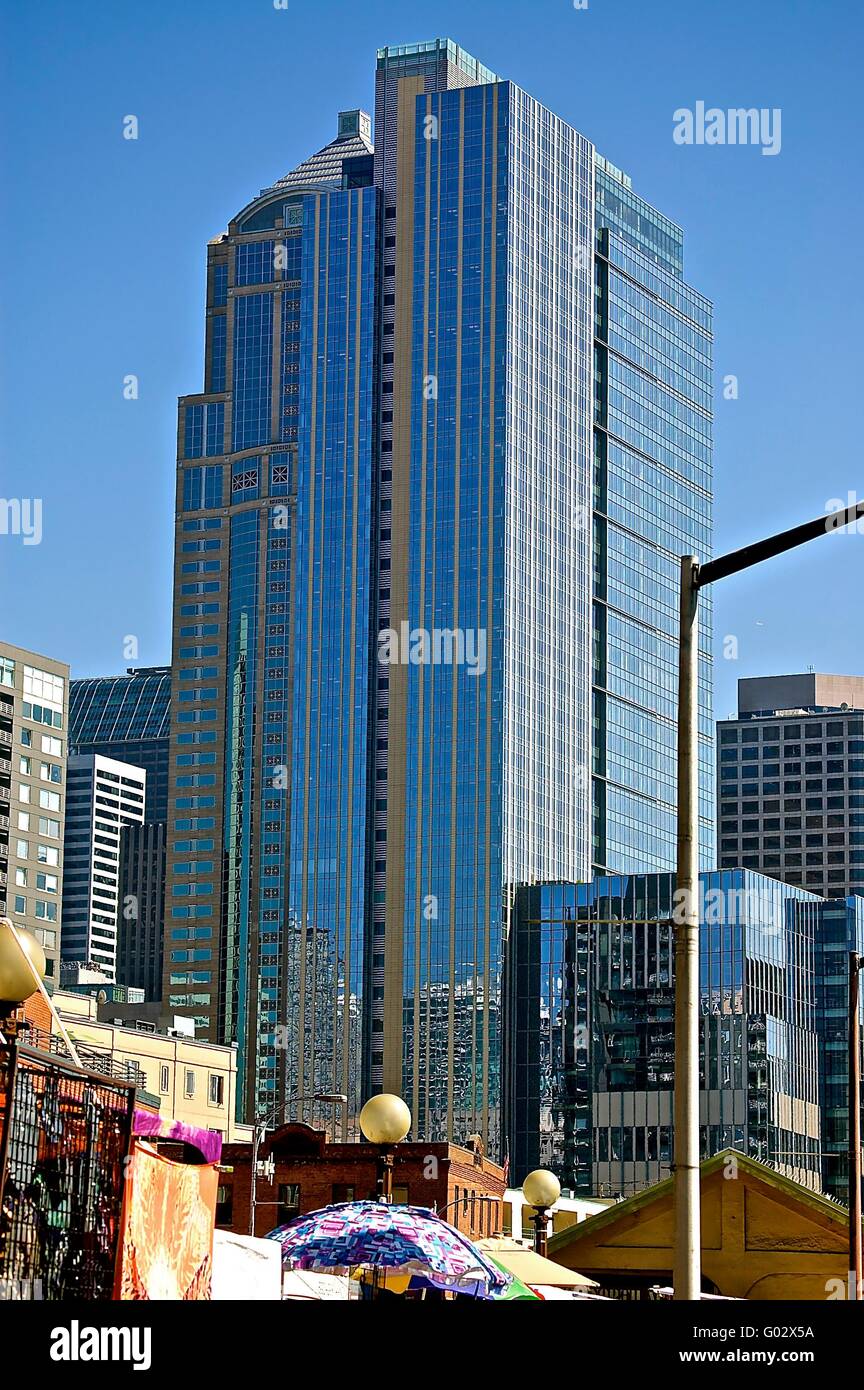 Die Stadt Seattle im Bundesstaat Washington im Bild mit seiner wachsenden modernen skyline Stockfoto