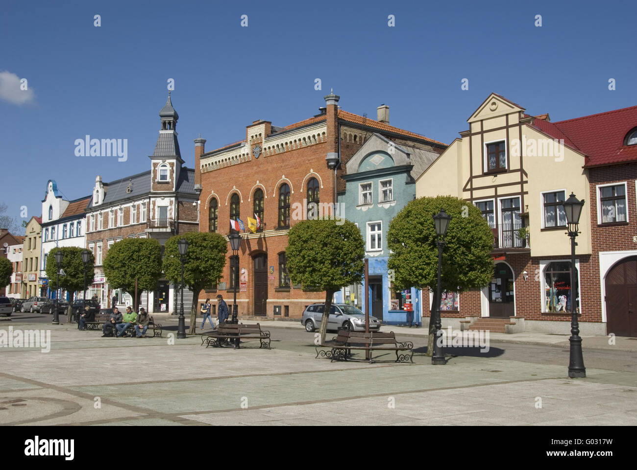 Häuser am Marktplatz Stockfoto