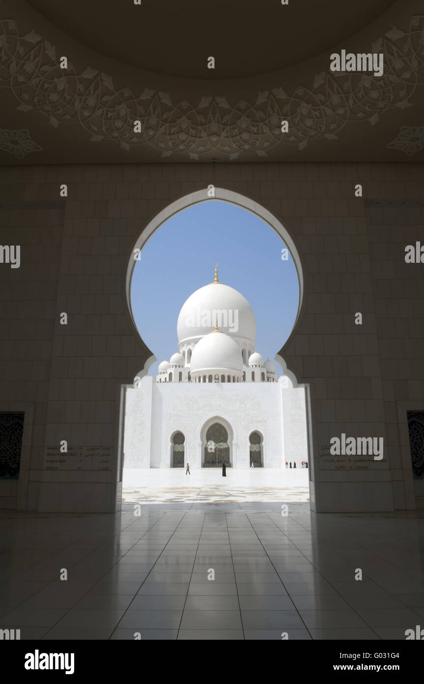 Vereinigte Arabische Emirate-Zayed-Moschee Abu Dhabi Stockfoto