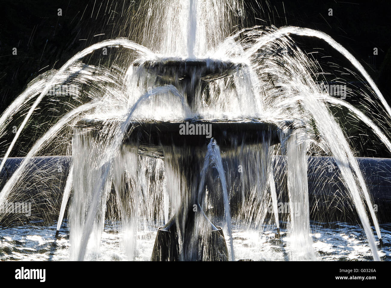 Kaskadenbrunnen im Schlosspark von Eu, Frankreich Stockfoto