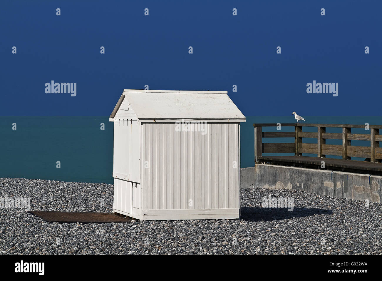 Der Strand von Mers-Les-Bains, Normandie, Frankreich Stockfoto