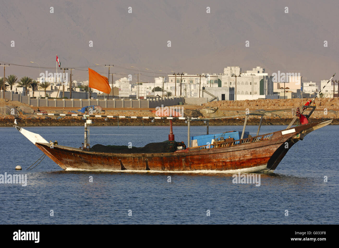 Traditionelles arabisches Fischerboot, Oman Stockfoto