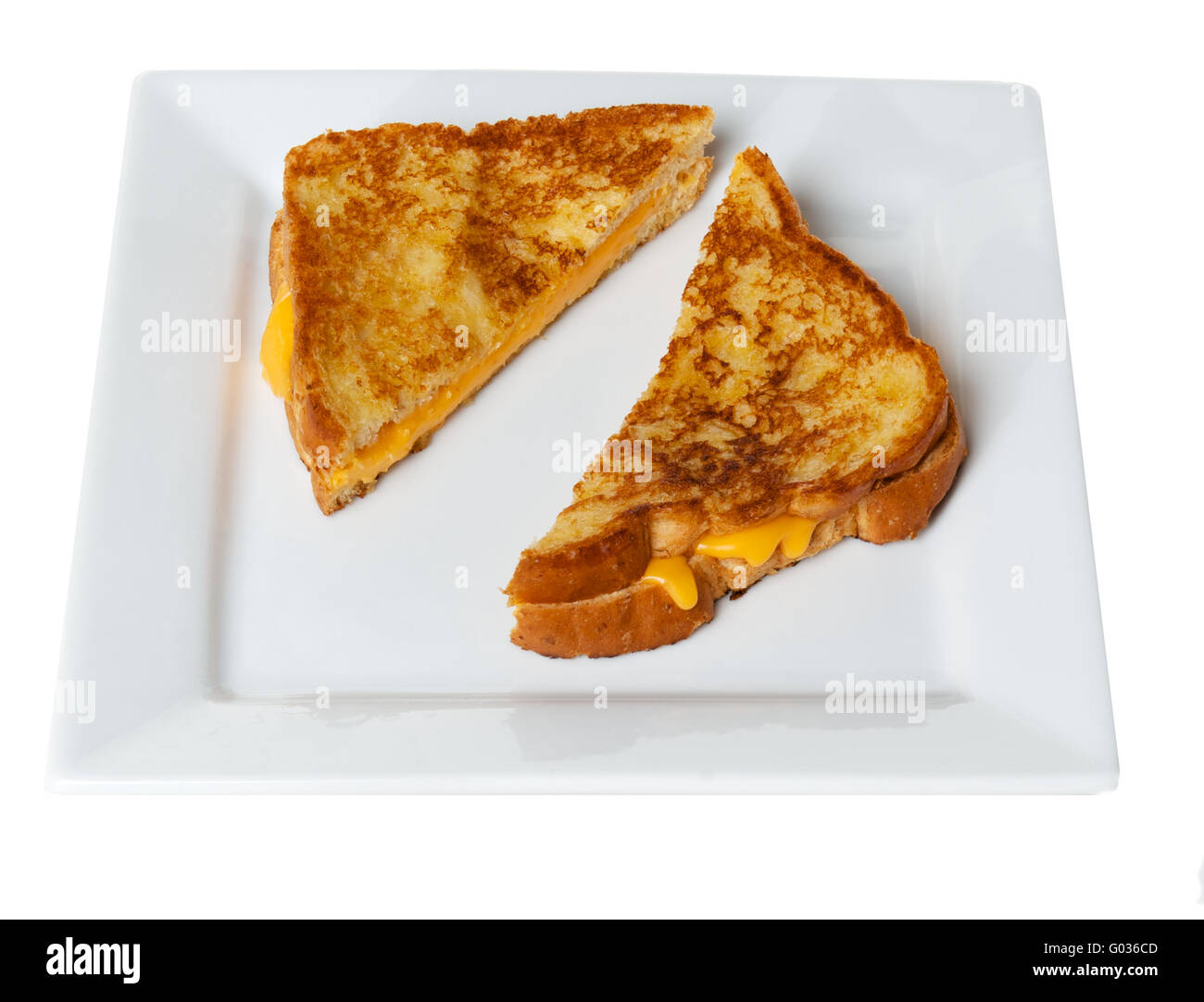 Gegrilltes Käse-Sandwich auf weißen Teller Stockfoto