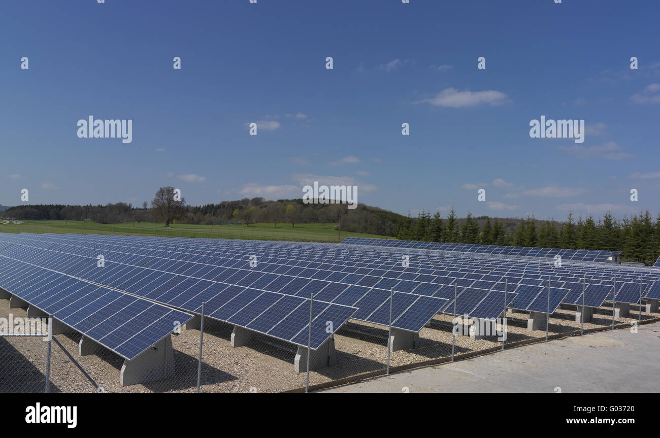 Photovoltaik-Bau Stockfoto