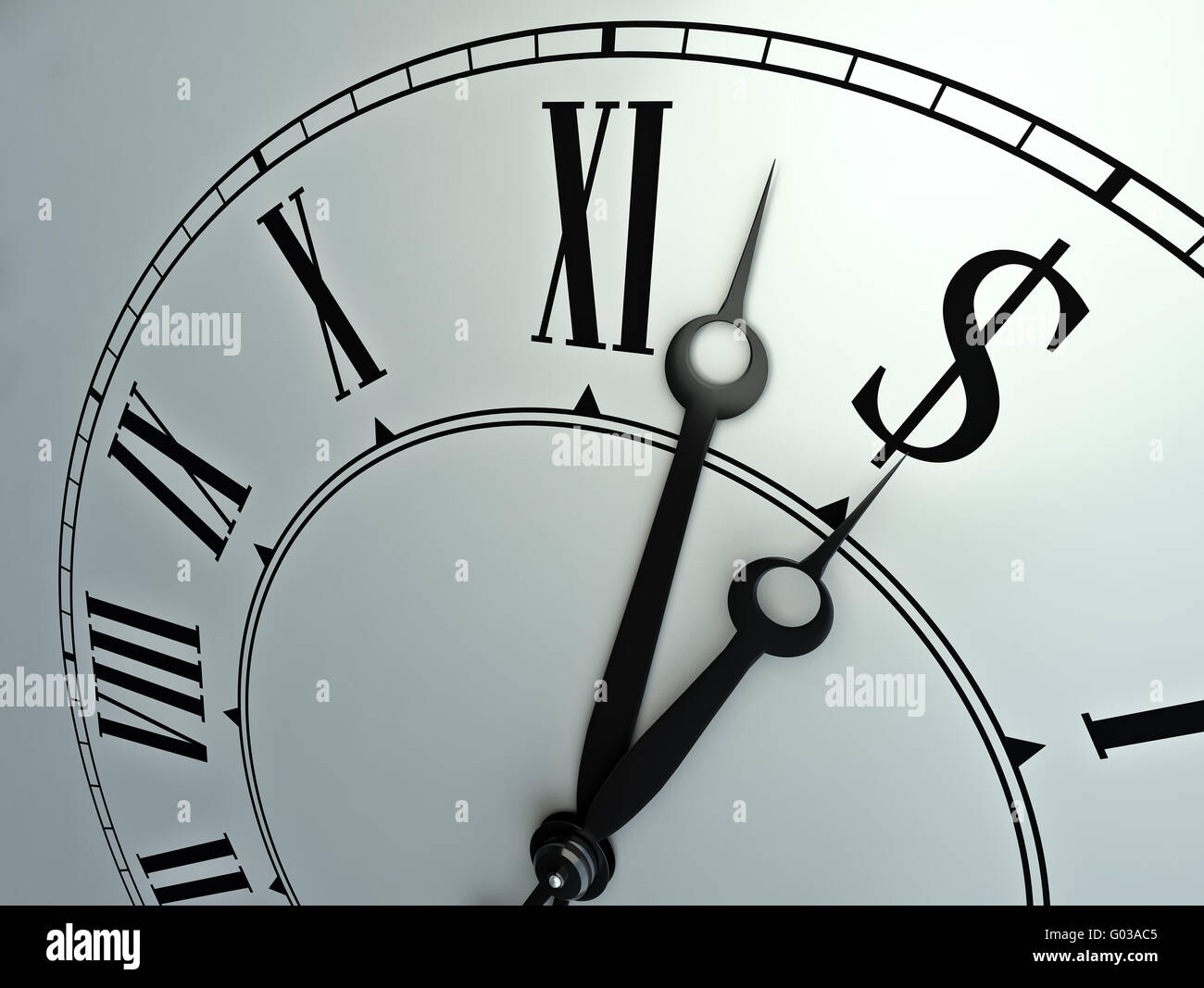 Zeit ist Geld - Finanzkonzept Abbildung mit einer Uhr Stockfoto