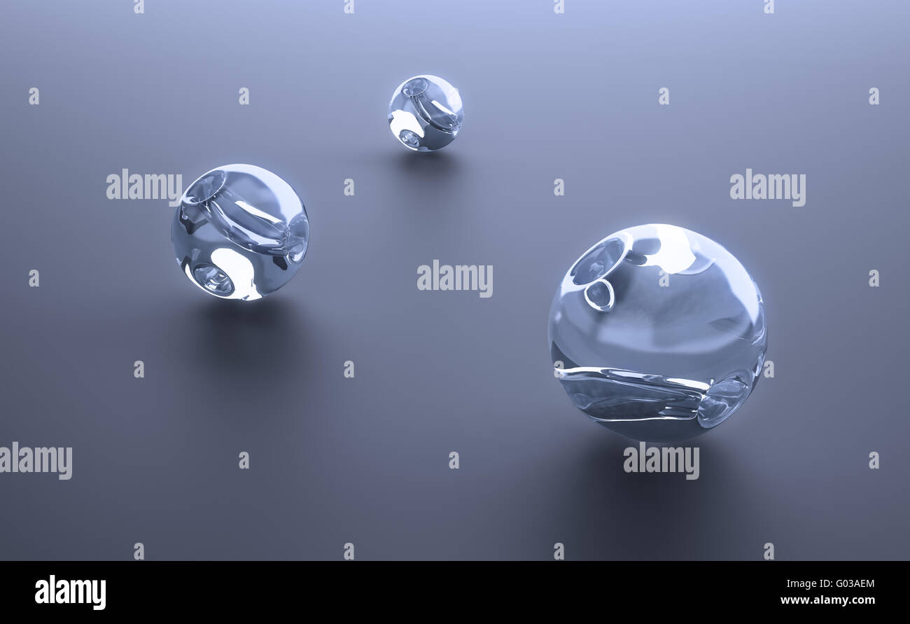 Drei Glaskugeln - abstrakten Hintergrund illustration Stockfoto