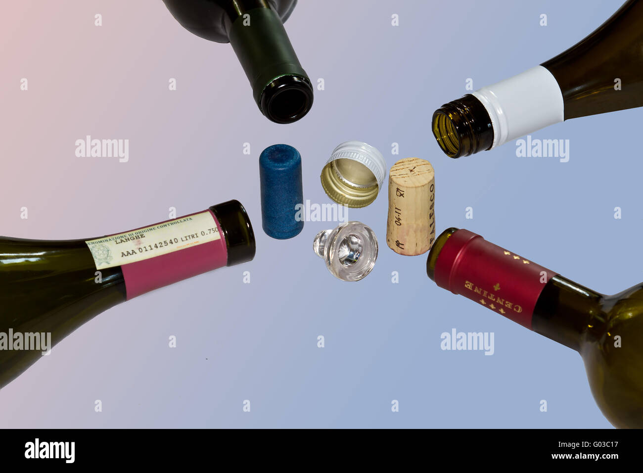 Verschiedenen Weinkorken Stockfoto