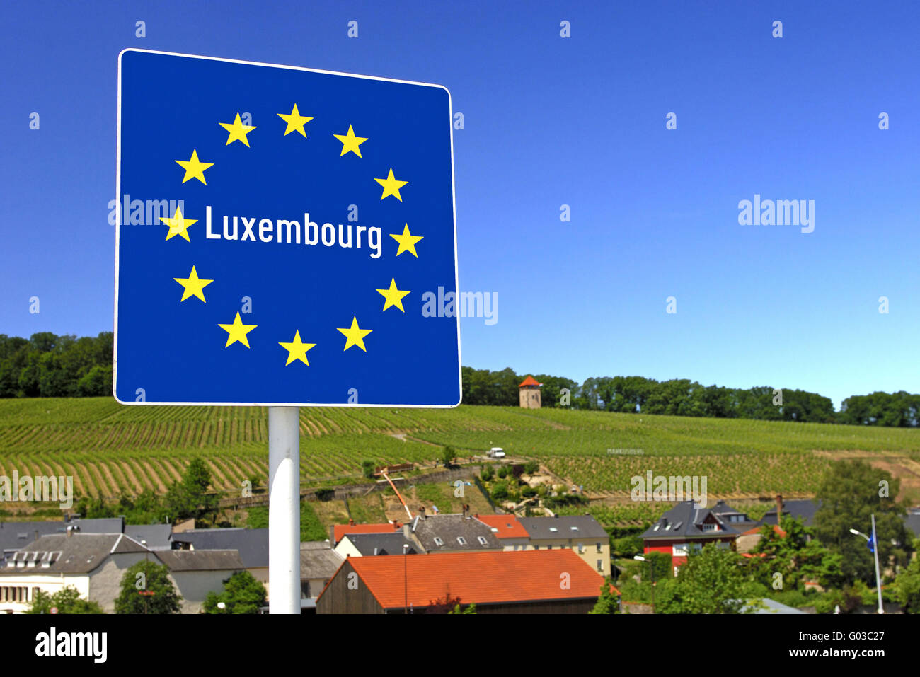 Land-Zeichen des Großherzogtums Luxemburg Stockfoto