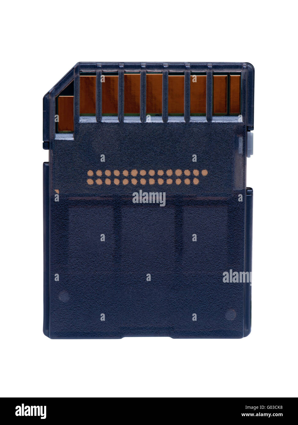 Speicher Karte Closeup isoliert auf weißem Hintergrund. Stockfoto