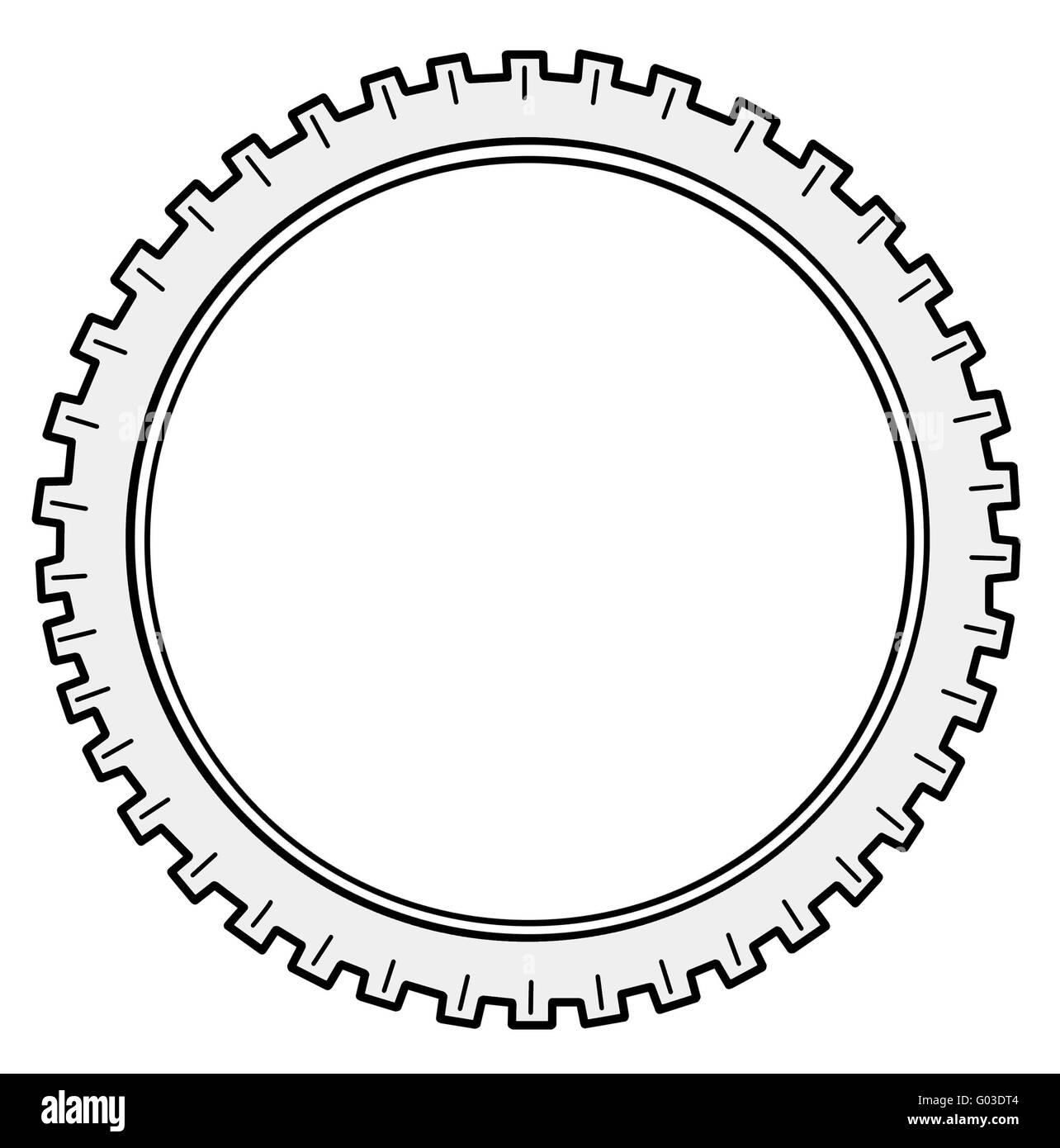 Vector Silhouette Zahnrad auf weißem Hintergrund Stockfoto