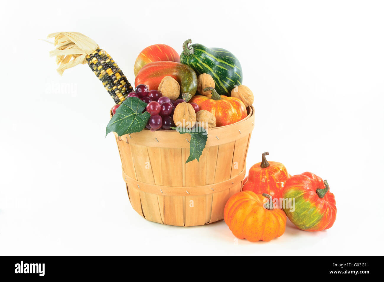 Symbole der Herbst- und Erntedankfest - horizontal Stockfoto