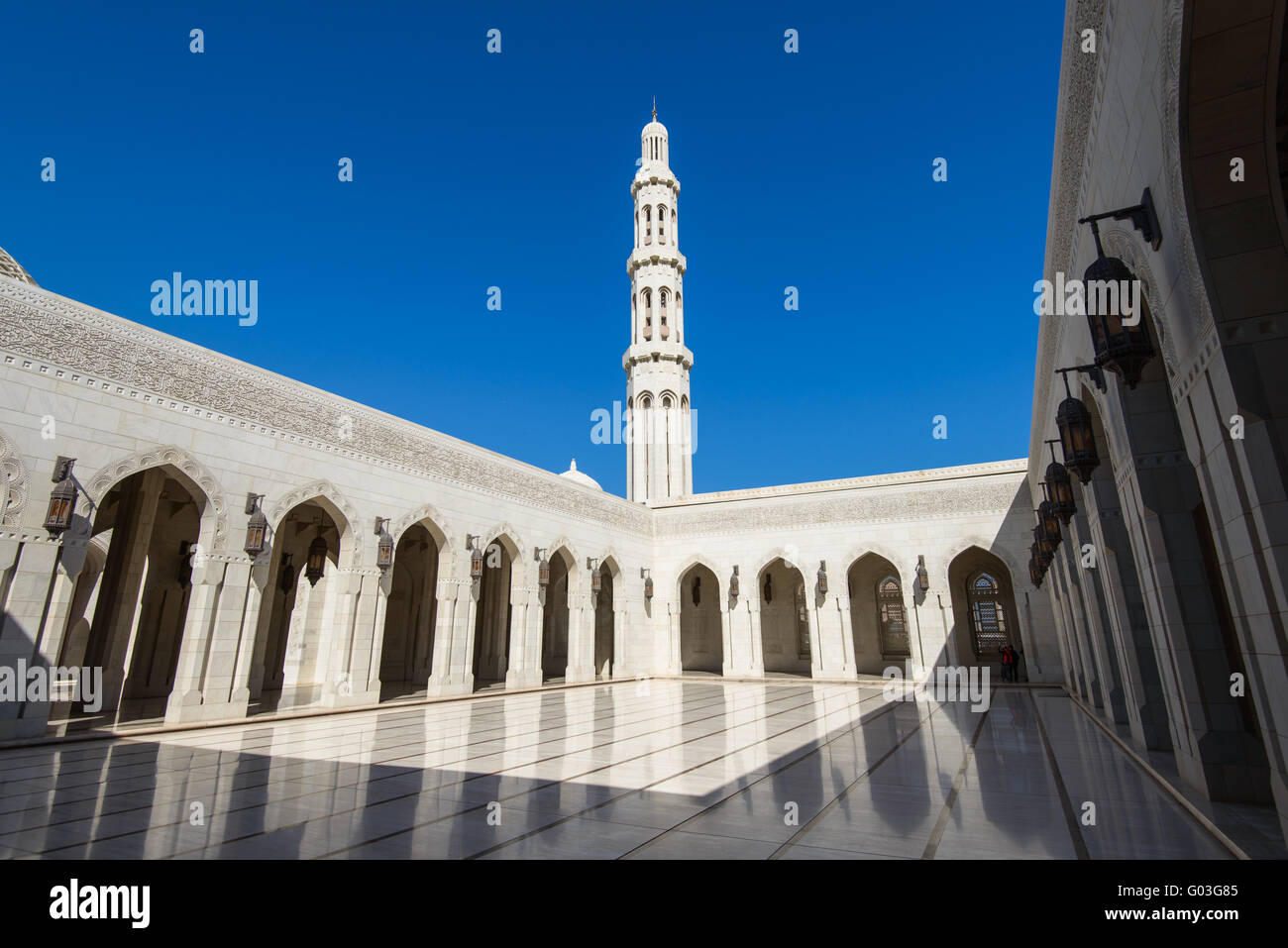 Sultan Qaboos Grand Mosque, Muscat, Oman. Stockfoto