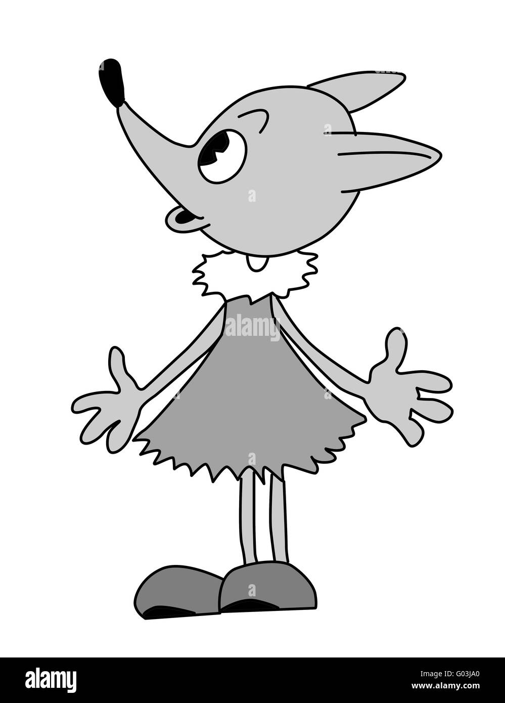 Zeichnung des kleinen Fuchses auf weißem Hintergrund Stockfoto