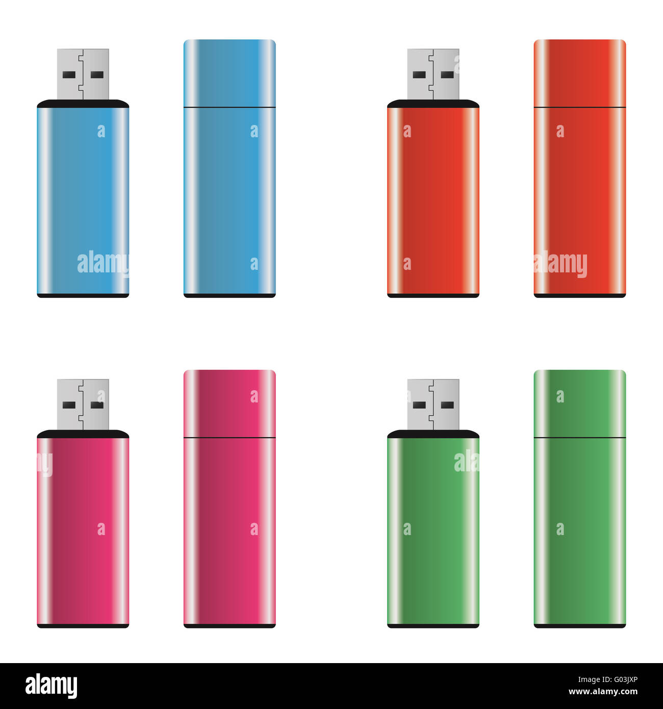 Farbige USB-Sticks Stockfoto