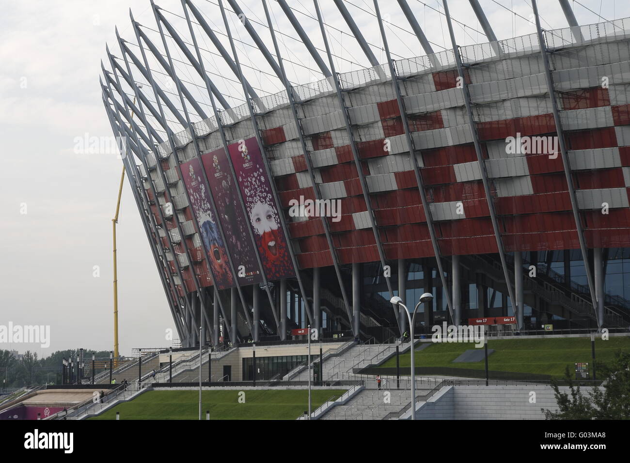 Nationalstadion in Warschau. Eröffnungstag der 2012 UEFA Fußball-Europameisterschaft. Warschau Stockfoto