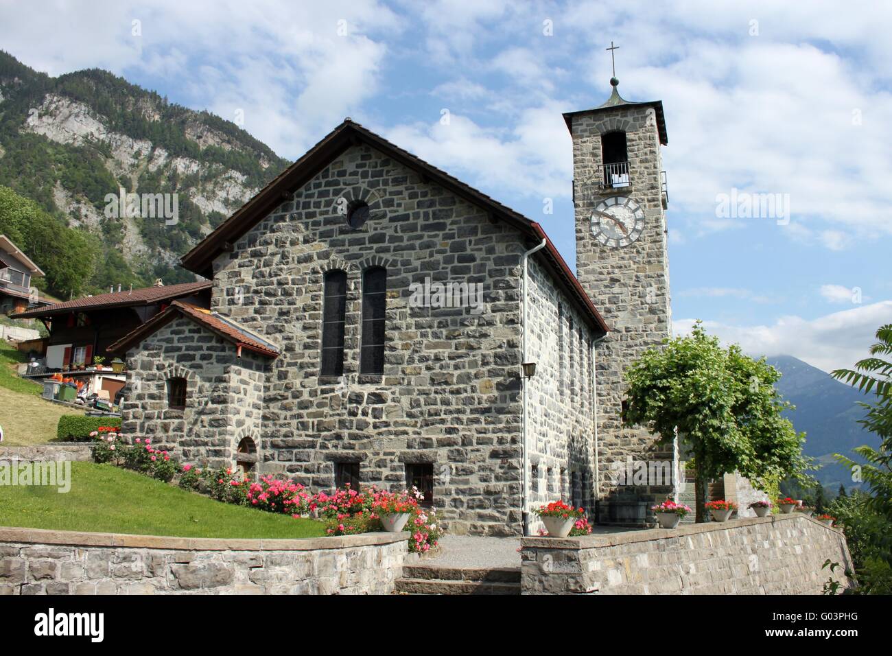 Kirche Merligen, Schweiz Stockfoto