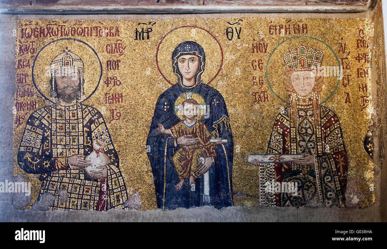 Byzantinische Mosaik aus der Hagia Sophia Cathedral in Istanbul, Türkei Stockfoto