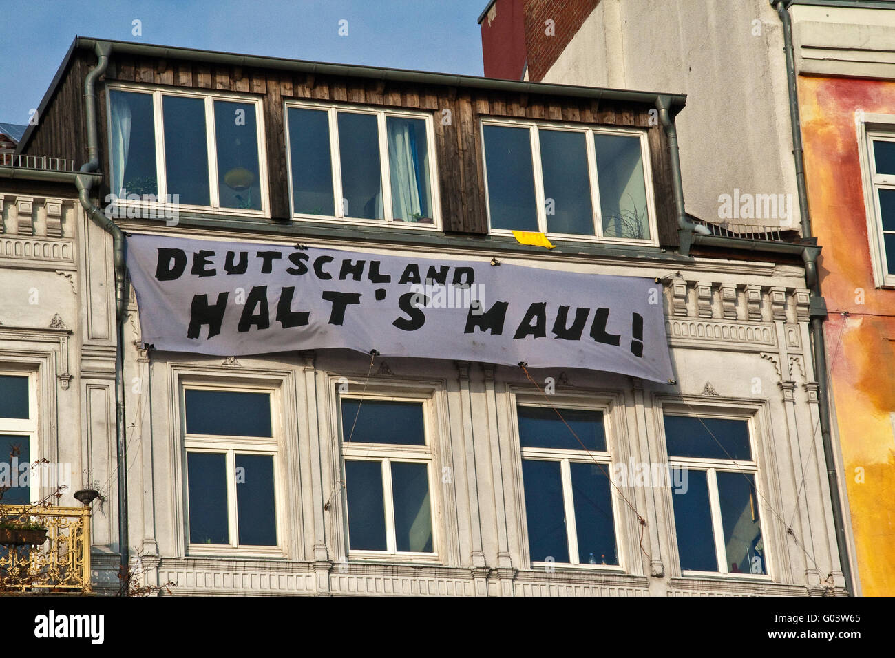 Deutschland Halts Maul! Stockfoto