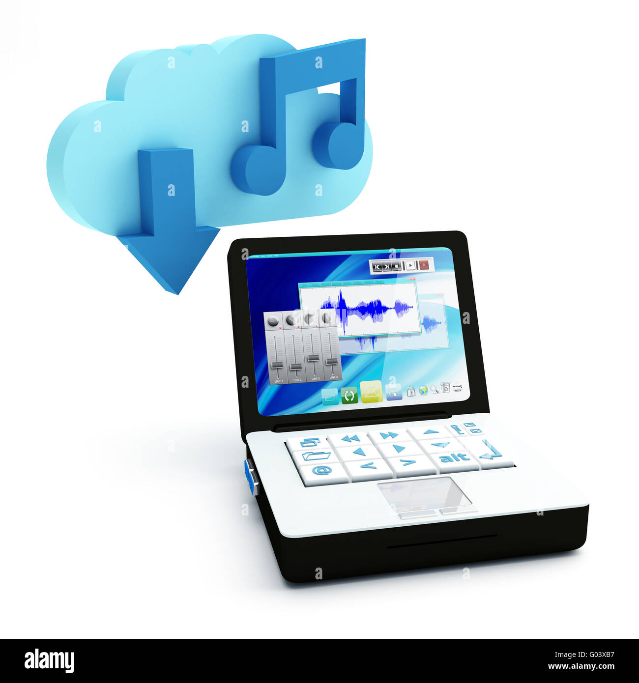 Musik-Cloud-Download Stockfoto