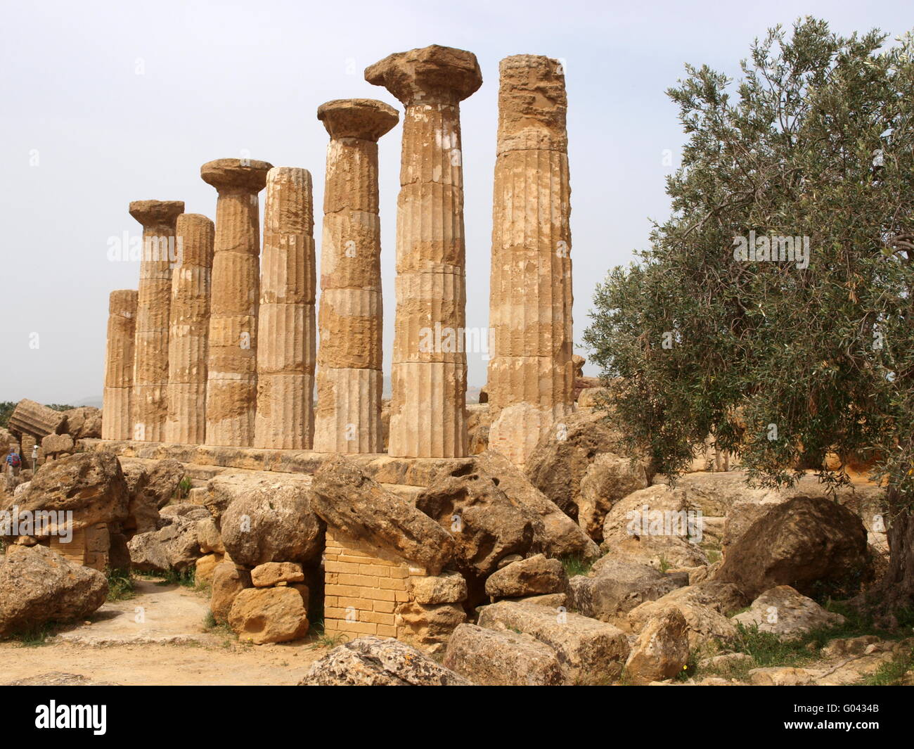Tempel des Herakles in Agrigento, Sizilien, Italien Stockfoto