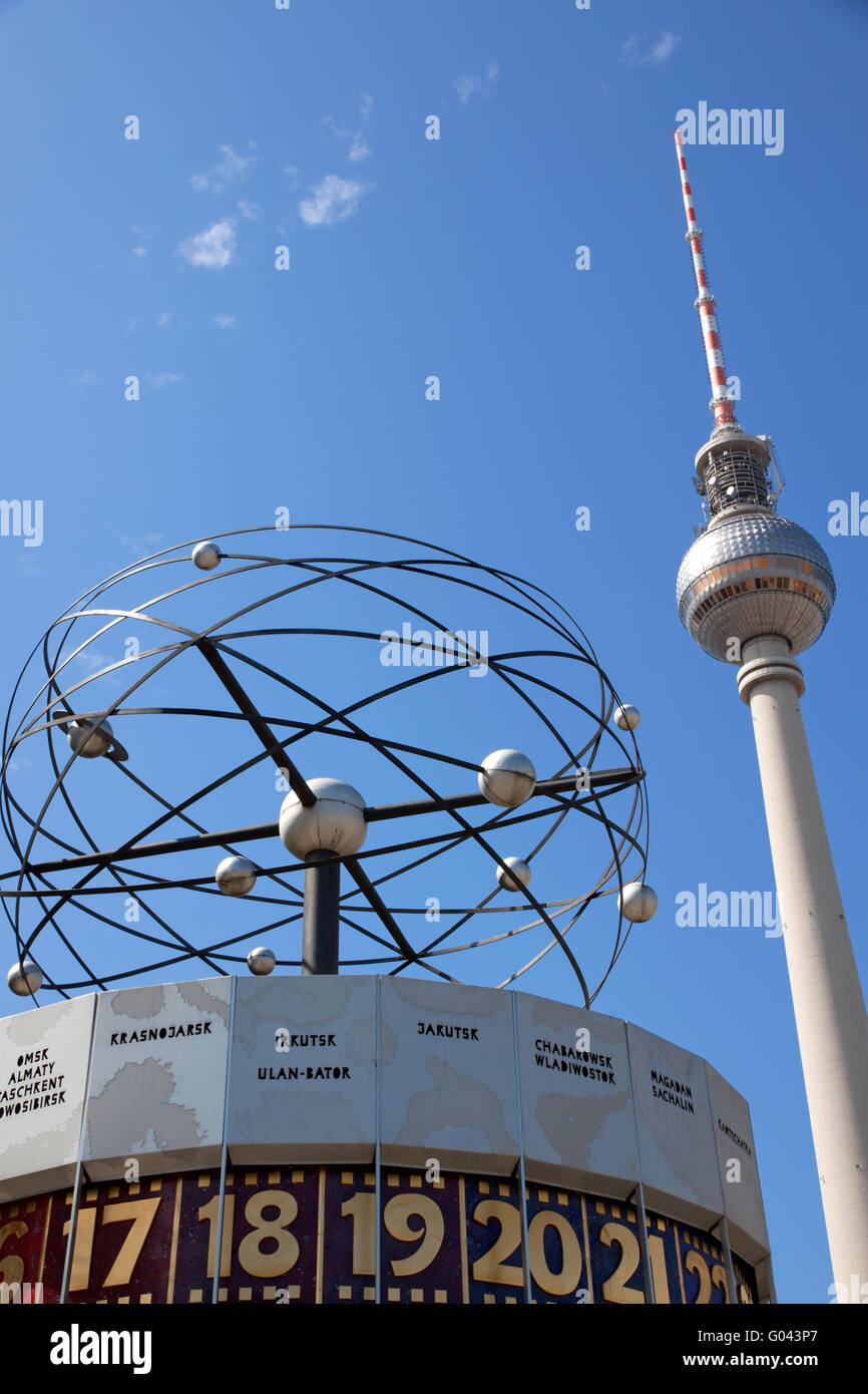 Die Weltzeituhr. Berlin Stockfoto