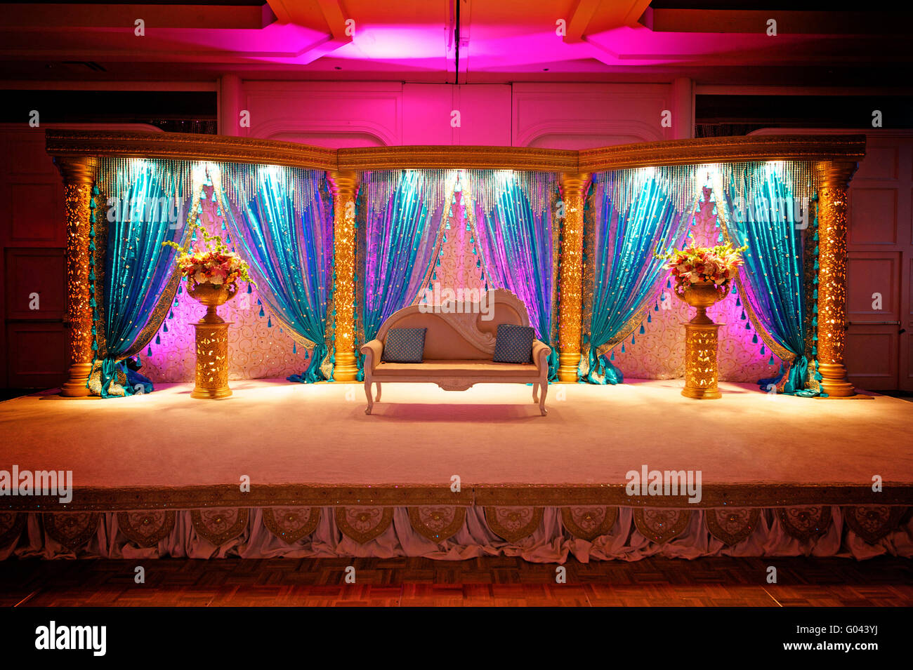 Indische Hochzeit Mandap Stockfoto