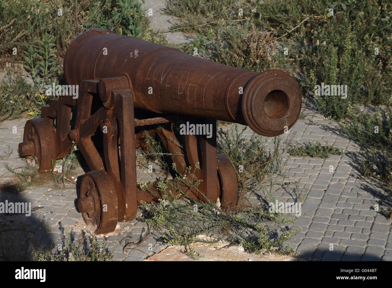 Eine Kanone in die Portugiesen befestigte Stadt der Mazagan. El-Jadida Stockfoto