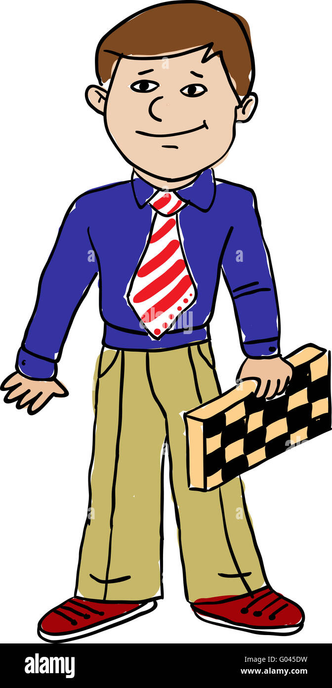 der Mann mit Schach, Zeichnung Stockfoto