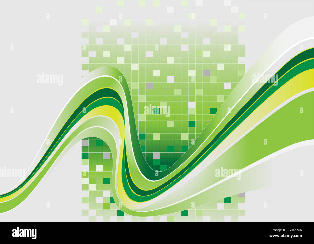 Wellenförmige Streifen mit Grünstich auf dem Hintergrund der Stockfoto