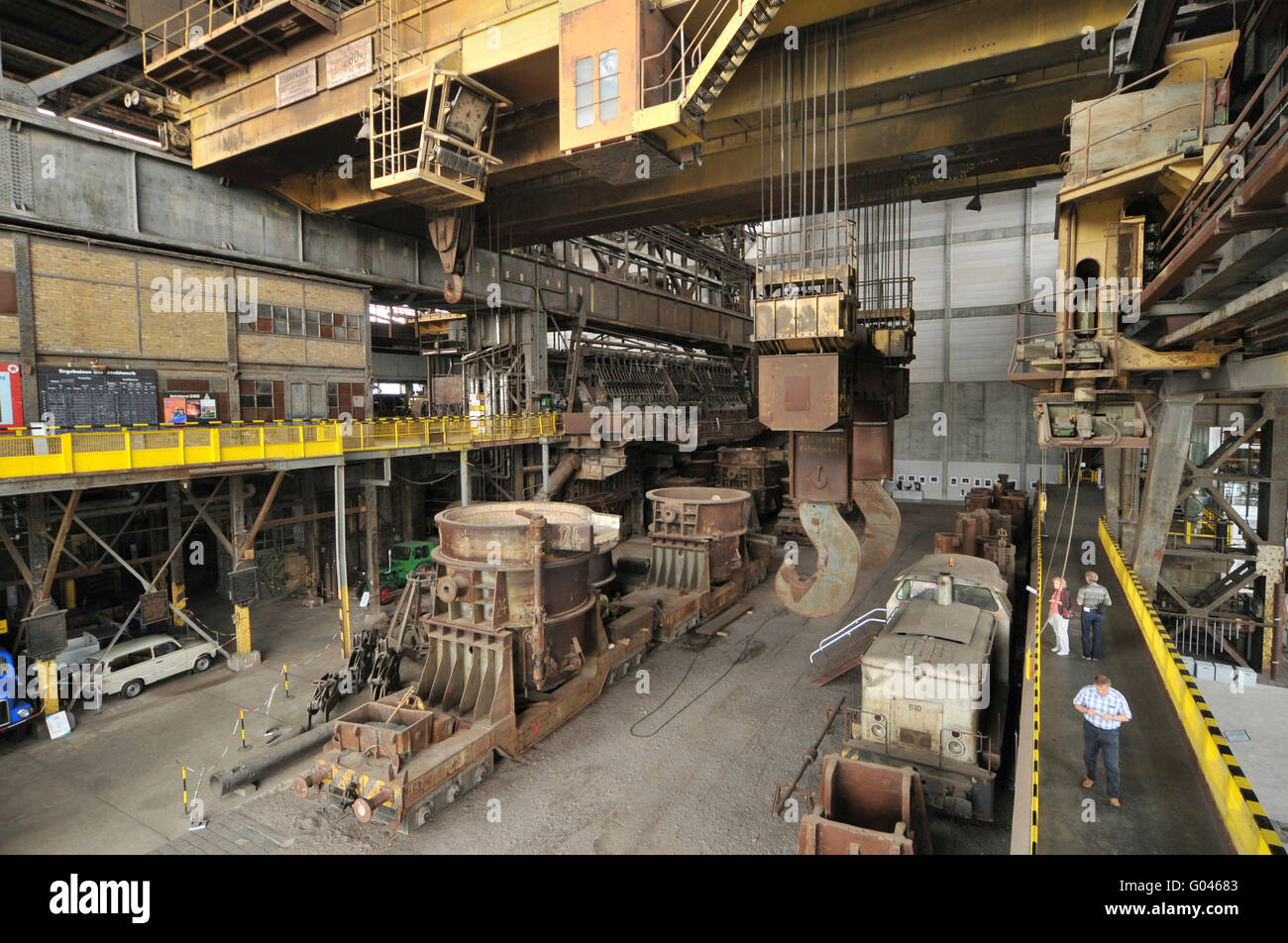 Offene Feuerstelle Ofen, Industriemuseum Brandenburg an der Havel, Brandenburg an der Havel, Brandenburg, Deutschland / Industriemuseum Brandenburg der Havel, Siemens-Martin-Ofen Stockfoto