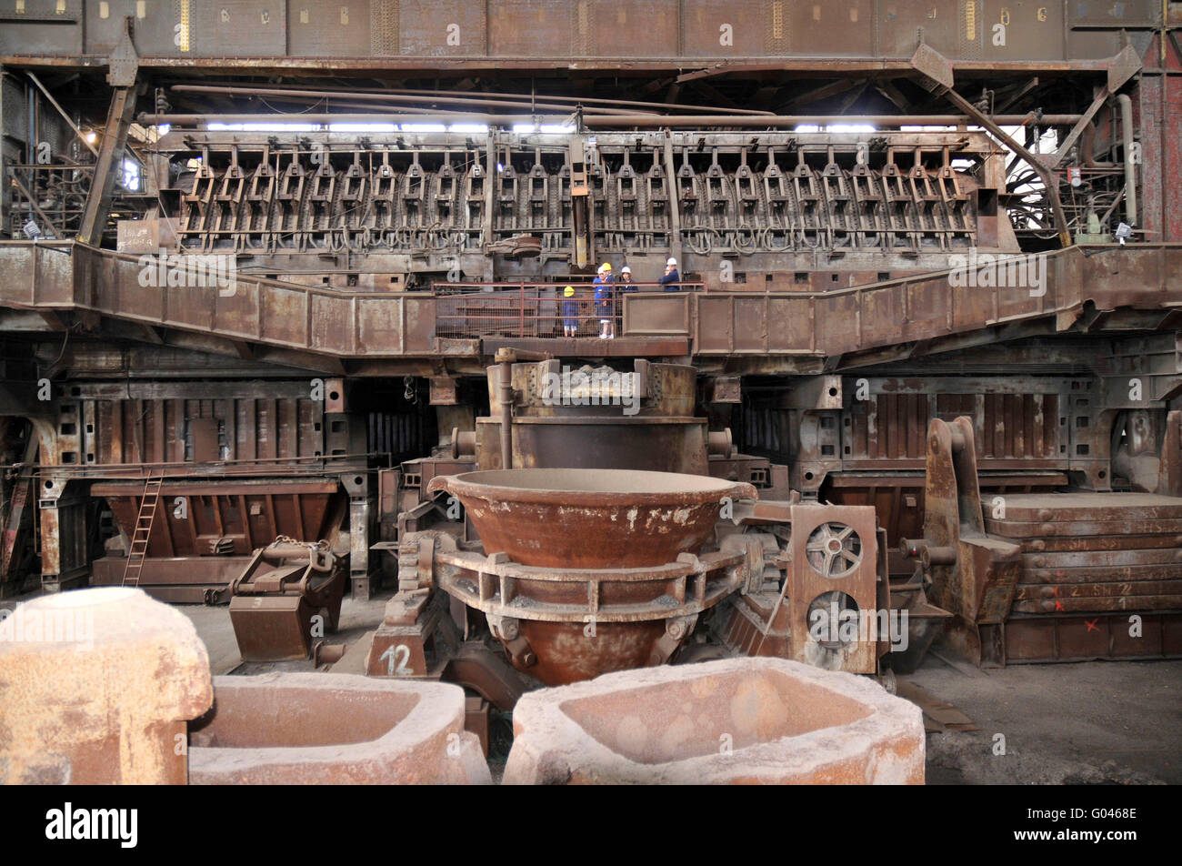 Offene Feuerstelle Ofen, Industriemuseum Brandenburg an der Havel, Brandenburg an der Havel, Brandenburg, Deutschland / Industriemuseum Brandenburg der Havel, Siemens-Martin-Ofen Stockfoto